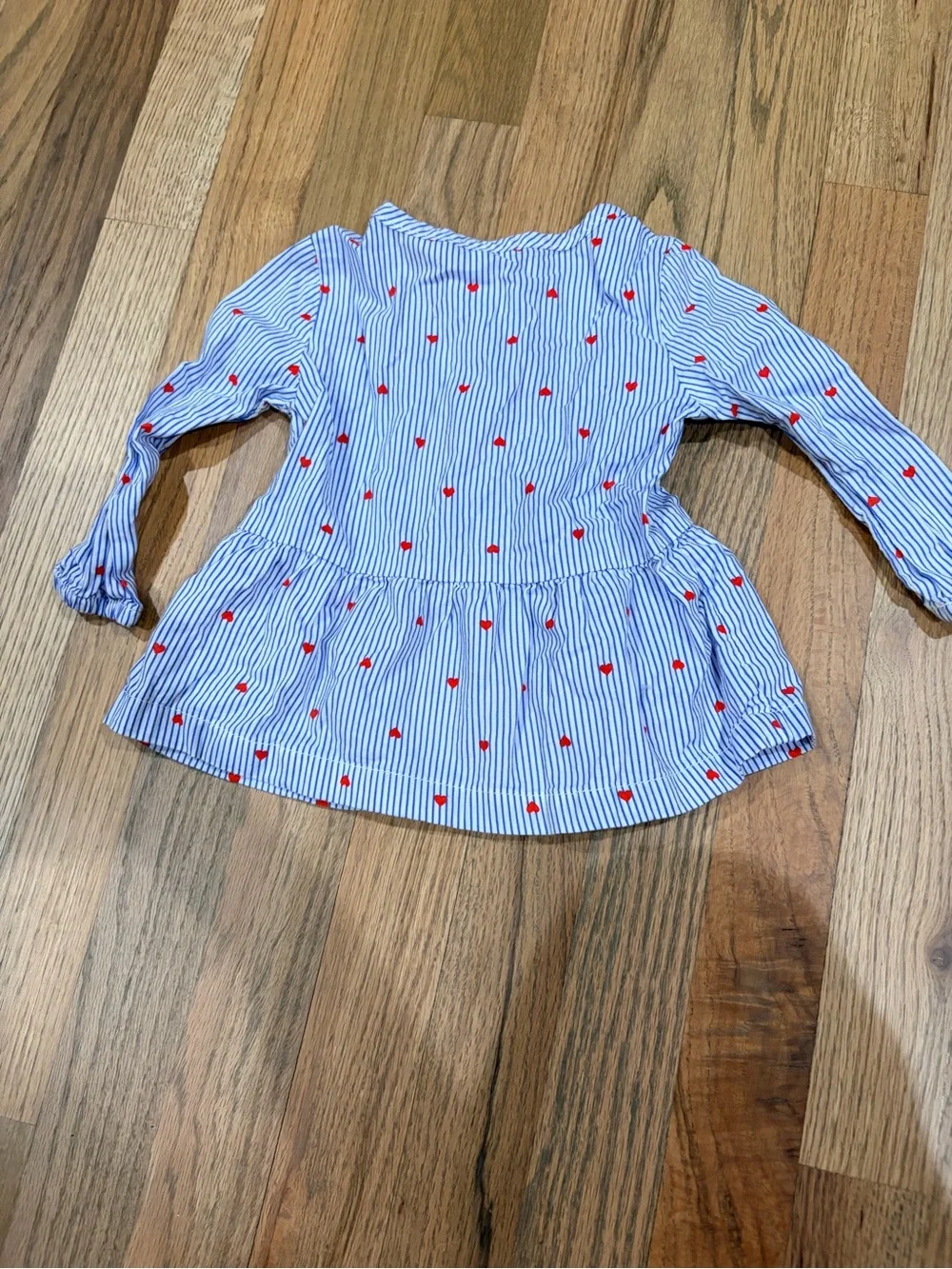 Carter’s baby girl peplum button down shirt with hearts and stripes